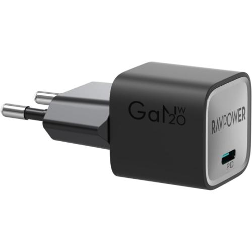 راف باور شاحن جداري - 20 واط - منفذ PD - أسود - RP-PC1055