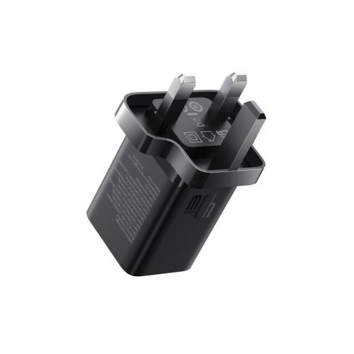 بايسوس GaN5 Pro شاحن جداري يدعم الشحن السريع بمنفذين Type-C - قوة 40 واط - أسود - P10110827113-00