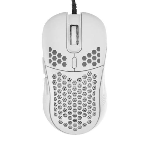 داتا زون ماوس ألعاب سلكي مع اضاءة RGB خلفية - أبيض - DZOM-GW