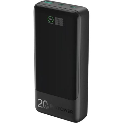 راف باور باور بانك - 20000mAh - شاشة TFT ديناميكية - 3 منافذ - PD20 واط - أسود - RP-PB1238