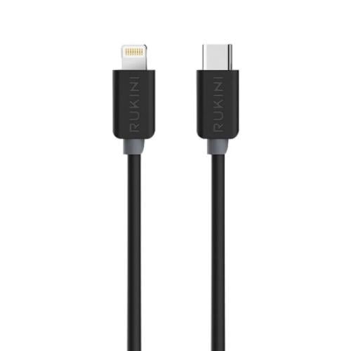 روكيني كابل شحن و مزامنة من USB-C إلى Lightning معتمد من ابل بطول 1 متر - أسود - COLTH103B