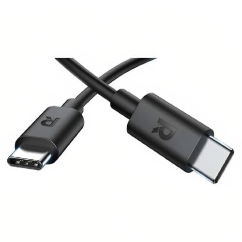 راف باور كابل Type-C إلى Type-C مصنوع من مادة TPE -طول 2 متر - أسود - RP-CB1022