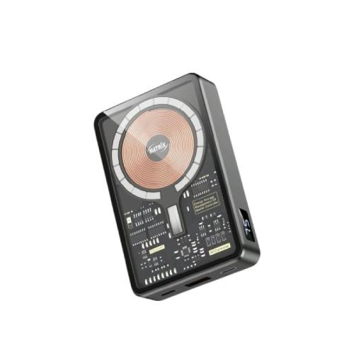 ماتريكس باور بانك بشاشة عرض - 10000 mAh - أسود - M-PD23