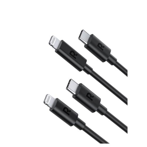 راف باور كابل Type-C إلى Type-C -طول 3 متر - أسود - RP-CB1025