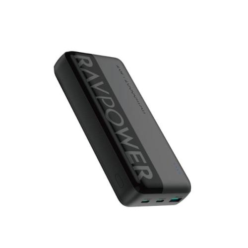 راف باور باور بانك - 20000 mAh - قوة 20 واط - 3 منافذ - مع شاشة LED - أسود - RP-PB1228