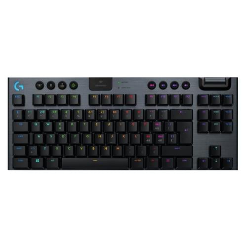لوجيتيك لوحة مفاتيح لايت سبيد تي كيه إل G915 ميكانيكية لاسلكية للألعاب بإضاءة RGB بدون لوحة أرقام - أسود