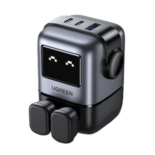 يو جرين نيكسود شاحن جداري GaN بمنفذين Type-C وبمنفذ USB وبقوة 65 واط - أسود