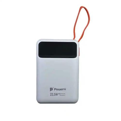 باور اي باور بانك 20000 mAh مع كابل Type-C إلى Lighting - بقوة 22.5 واط - أبيض