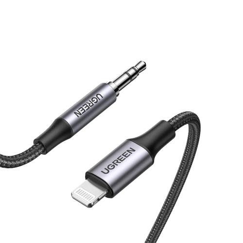 يو جرين وصلة سماعة للآيفون إلى 3.5 مم AUX منفذ سماعة بطول 1 متر - أسود