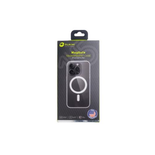 روكيني غطاء حماية وآمن لهاتف آيفون 15 برو ماكس - شفاف