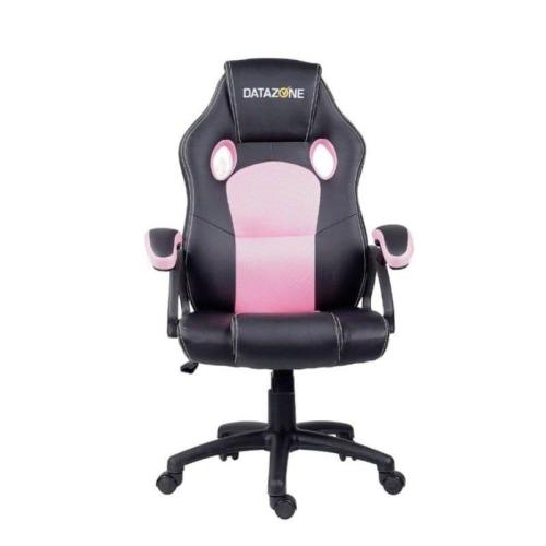 داتا زون كرسي ألعاب من الجلد بظهر مرتفع - 120x60x62 سم - أسود ووردي - GC012-BK/Pink