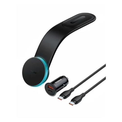 بايسوس C02 Pro Series شاحن سيارة مغناطيسي للسيارة لاسلكي 3 في 1 - أسود - C40156000113-T1