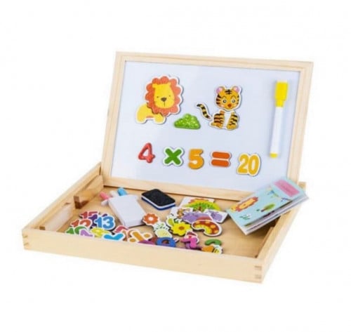 صندوق خشبي تعليمي مع سبورة