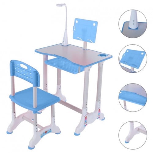 طاولة مدرسية بإضاءة أزرق