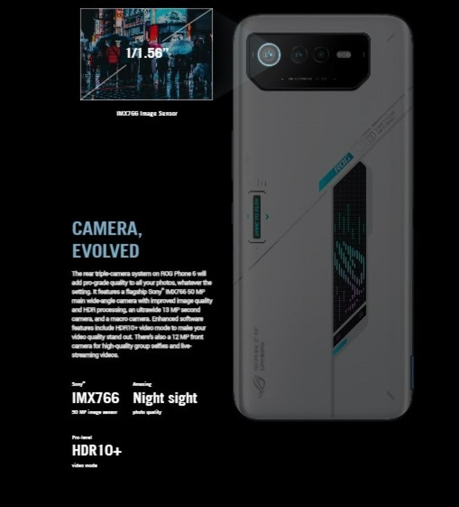 Asus Rog Phone 6, 128GB, 12GB RAM, 5G, Tencent version, black 