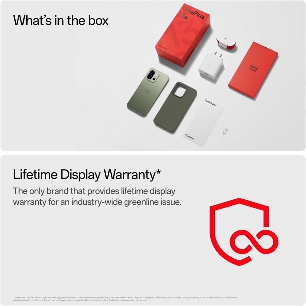 OnePlus 13s، Snapdragon® 8 Elite، ثنائي الشريحة 5G، الإصدار الهندي (Green Silk، 12 جيجابايت + 256 جيجابايت)