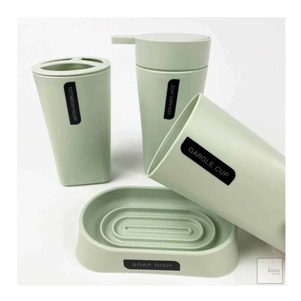 طقم اكسسوارات حمام من 6 قطع-أخضر