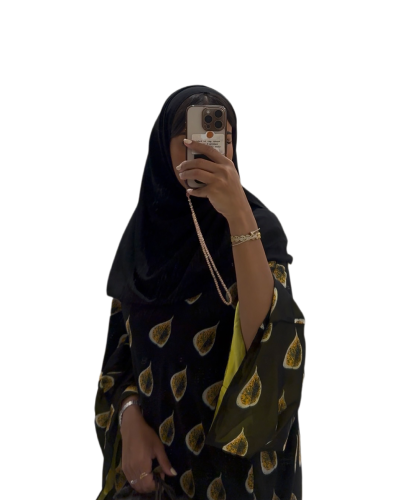 عباية اسود مع كم وسيع مبطن لمعه