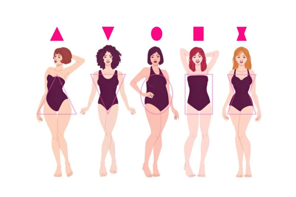 أشكال الجسم للنساء واختيار المشد المناسب لكل شكل.