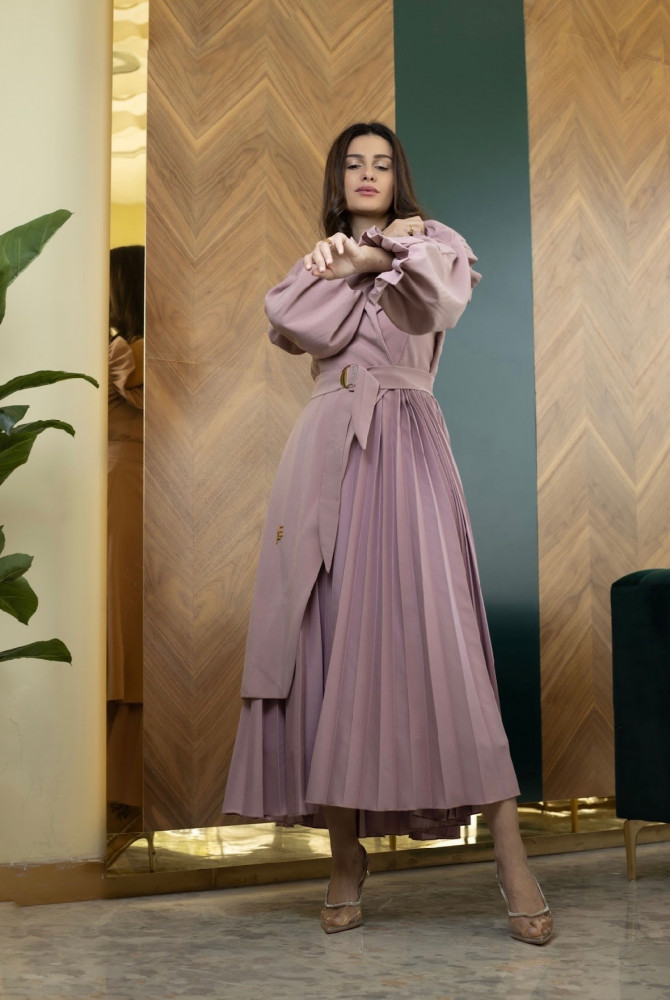 فستان بيلسيه وردي