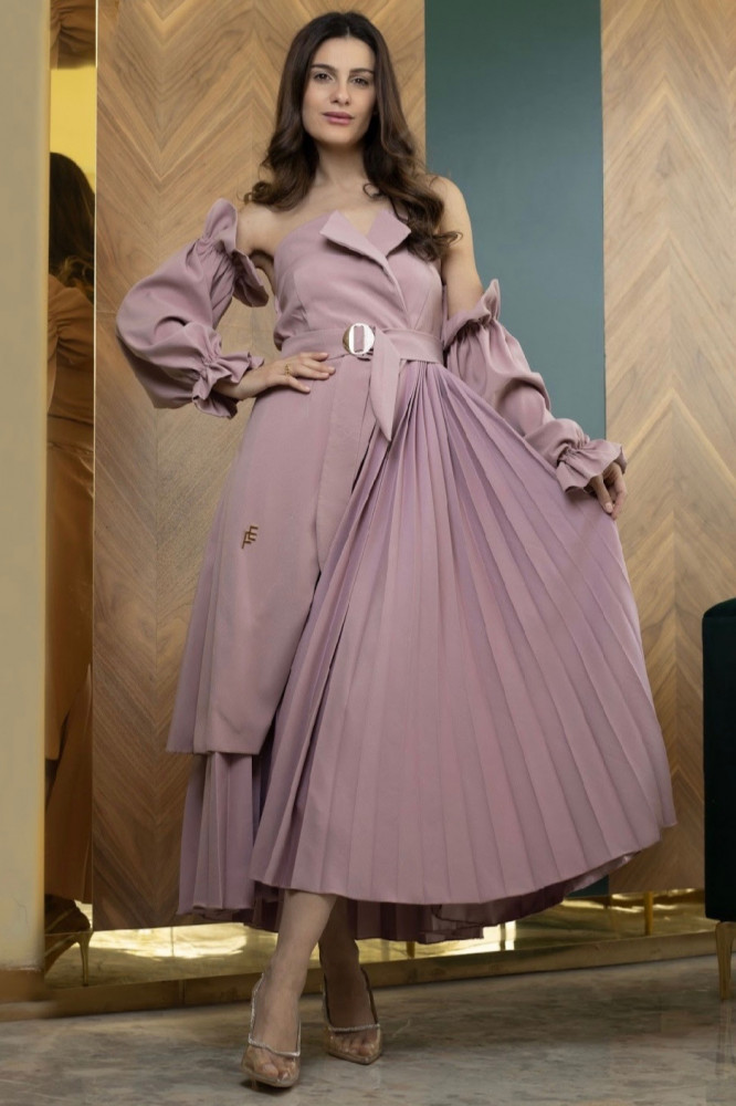 فستان بيلسيه وردي