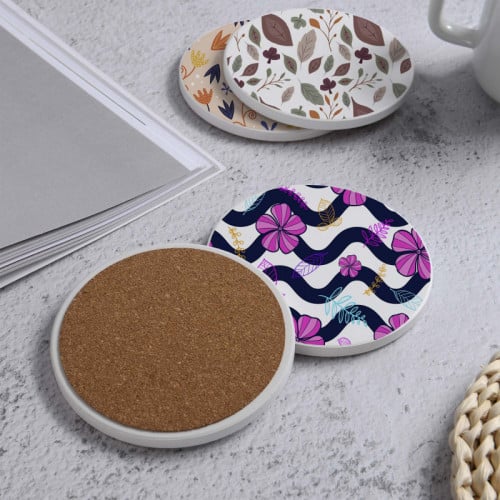 LOWHA Set of 4 Ceramic Coasters printed with beaut...