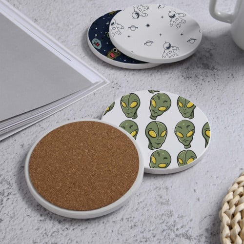 LOWHA Set of 4 Ceramic Coasters printed with beaut...