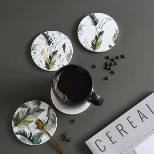 LOWHA Set of 4 Ceramic Coasters printed with beaut...