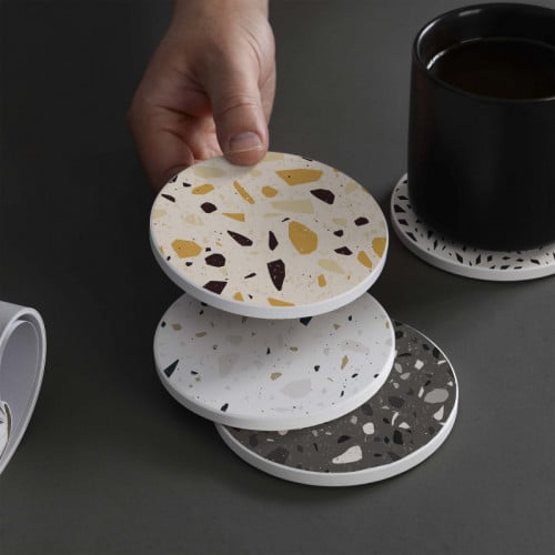 LOWHA Set of 4 Ceramic Coasters printed with beaut...