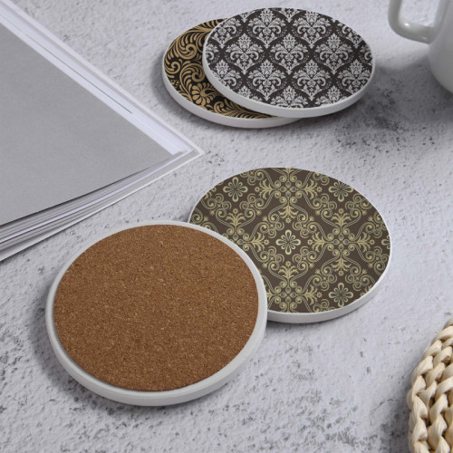 LOWHA Set of 4 Ceramic Coasters printed with beaut...