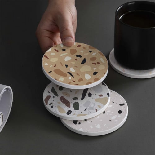 LOWHA Set of 4 Ceramic Coasters printed with beaut...