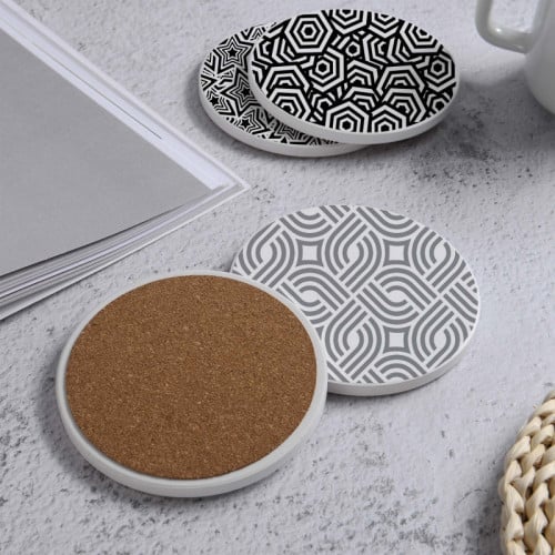 LOWHA Set of 4 Ceramic Coasters printed with beaut...