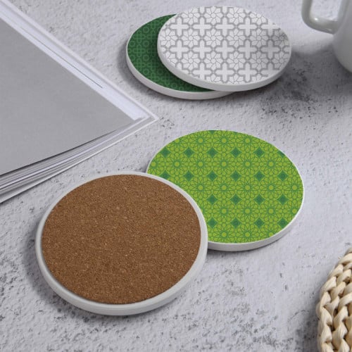 LOWHA Set of 4 Ceramic Coasters printed with beaut...