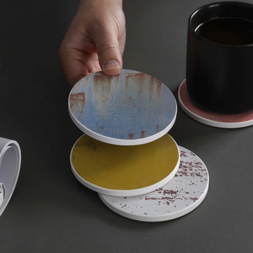 LOWHA Set of 4 Ceramic Coasters printed with beaut...