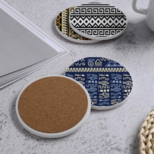 LOWHA Set of 4 Ceramic Coasters printed with beaut...