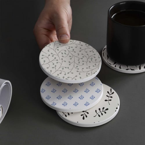 LOWHA Set of 4 Ceramic Coasters printed with beaut...