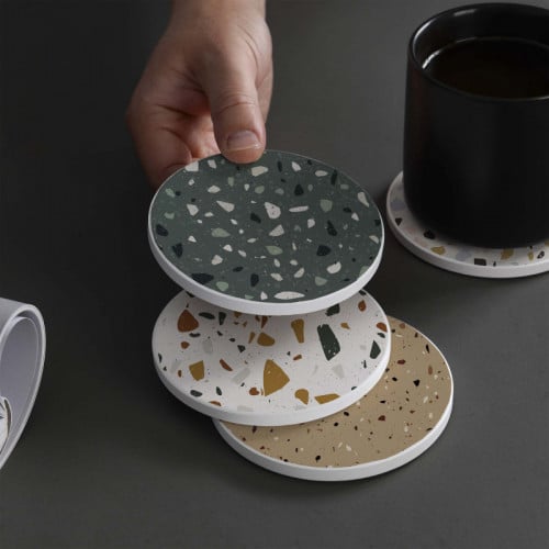 LOWHA Set of 4 Ceramic Coasters printed with beaut...