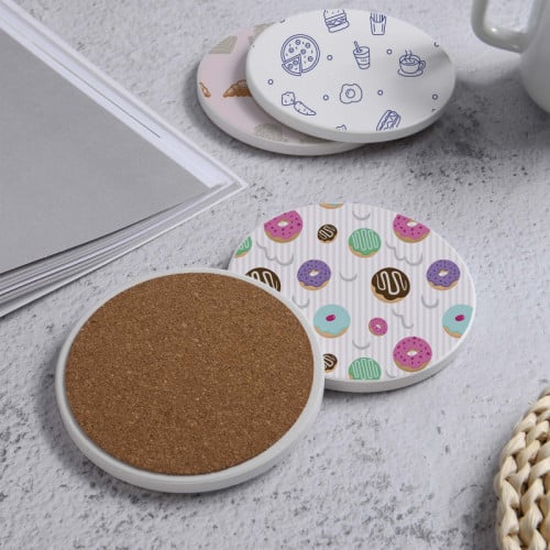 LOWHA Set of 4 Ceramic Coasters printed with beaut...