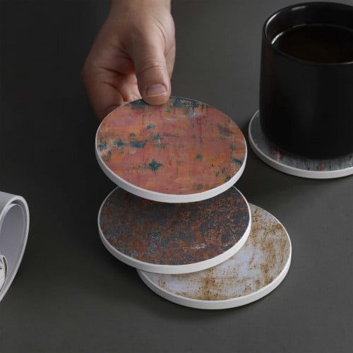 LOWHA Set of 4 Ceramic Coasters printed with beaut...