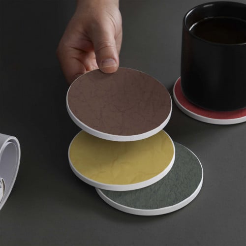 LOWHA Set of 4 Ceramic Coasters printed with beaut...