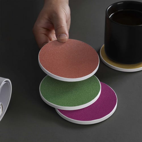 LOWHA Set of 4 Ceramic Coasters printed with beaut...