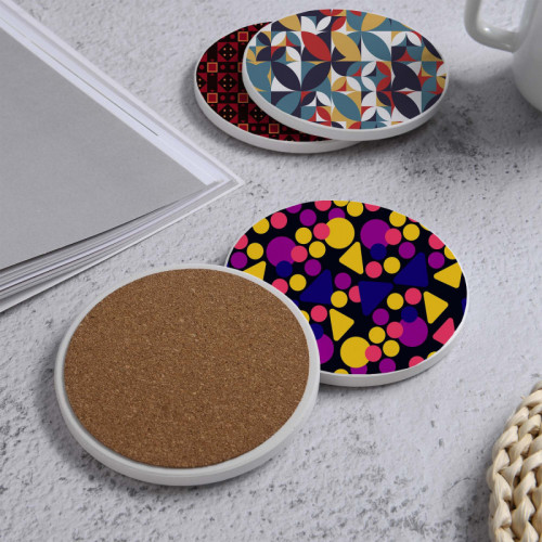 LOWHA Set of 4 Ceramic Coasters printed with beaut...