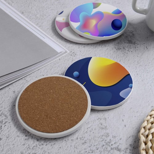 LOWHA Set of 4 Ceramic Coasters printed with beaut...