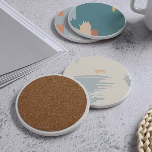 LOWHA Set of 4 Ceramic Coasters printed with beaut...