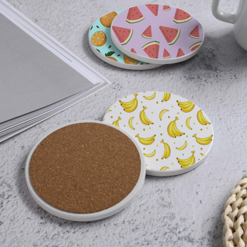 LOWHA Set of 4 Ceramic Coasters printed with beaut...