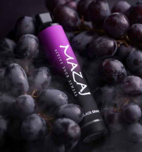 سحبة عنب اسود 3000 موشه مزاج تايتان Mazaj Titan Black grape 3000 puff