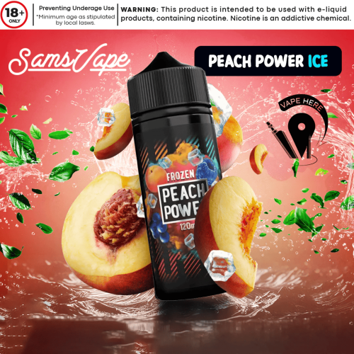 نكهة خوخ باور ايس سام فيب 120 مل - Peach Power Frozen Sam Vape
