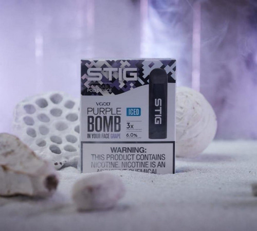 سحبة ستيج عنب بارد بربل بومب ايس من فيقود STIG ICED PURPLE BOMB SaltNic