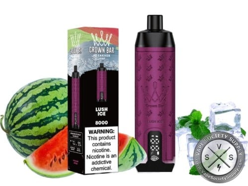 شيشة فيب الفاخر تاج كراون بار 8000 موشه ( لوش ايس الفاخر 5MG ) CROWN BAR