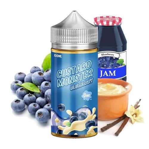 كاستر مونستر توت ازرق custard monster blue berry 100ml